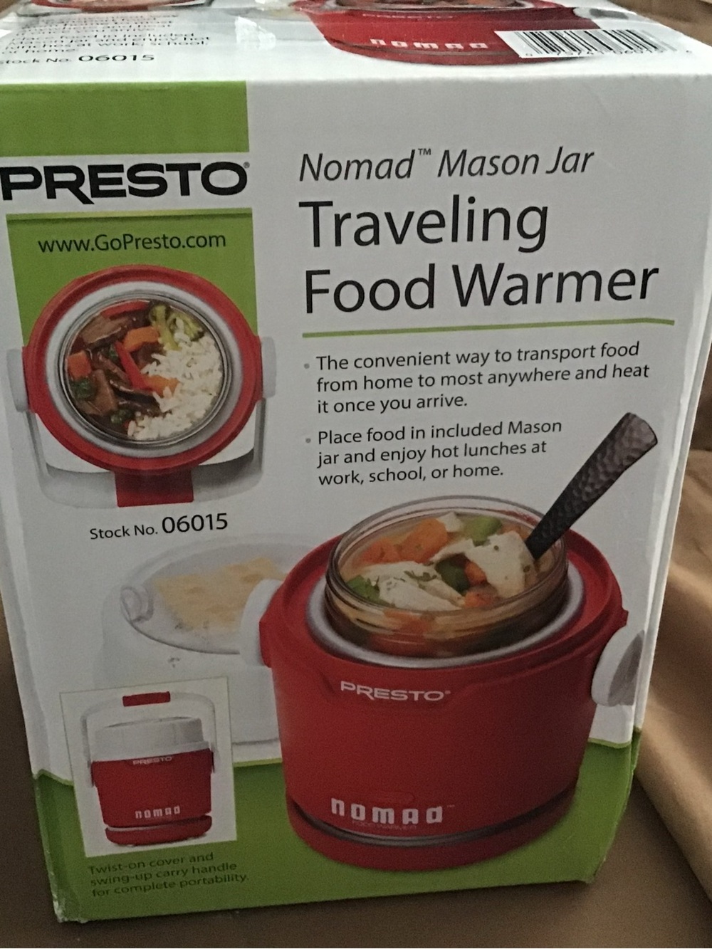 Presto Nomad Mason Jar Traveling Food Warmer - Red